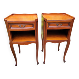 Pair of Louis XV bedside tables in cherry wood.