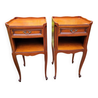 Pair of Louis XV bedside tables in cherry wood.