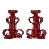 Bougeoirs en barbotine Art Deco