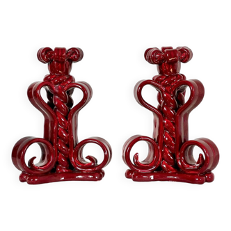 Art Deco slip candlesticks