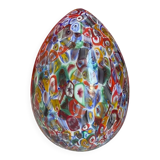 Small Murano-Style Glass Egg Lamp with Multicoloured Floral Decoration