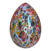 Small Murano-Style Glass Egg Lamp with Multicoloured Floral Decoration