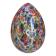 Small Murano-Style Glass Egg Lamp with Multicoloured Floral Decoration
