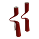Pair of vintage red metal candleholders by Mikaela Dorfman for Menu Denmark