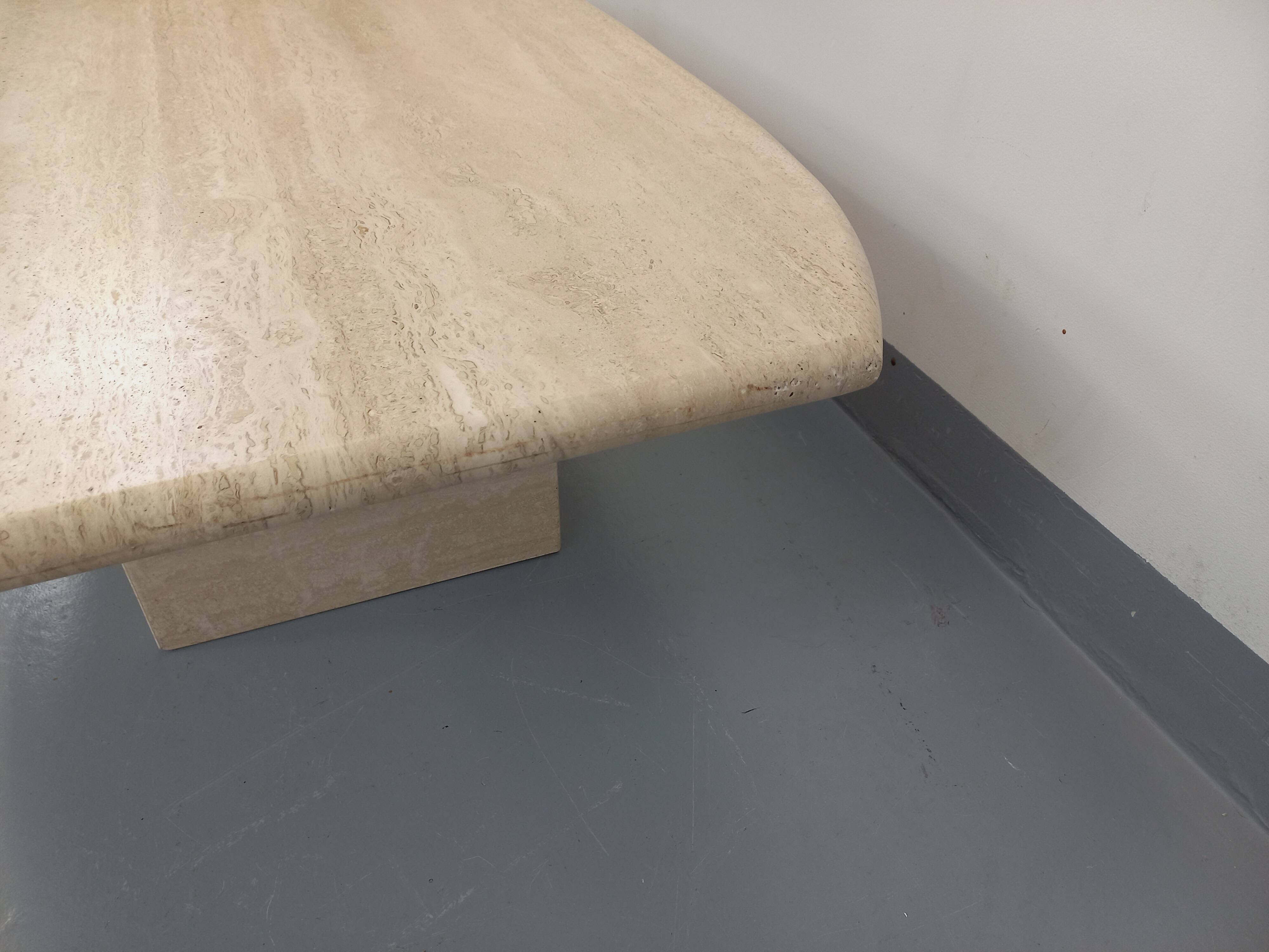 Vintage travertine coffee table from the 80s