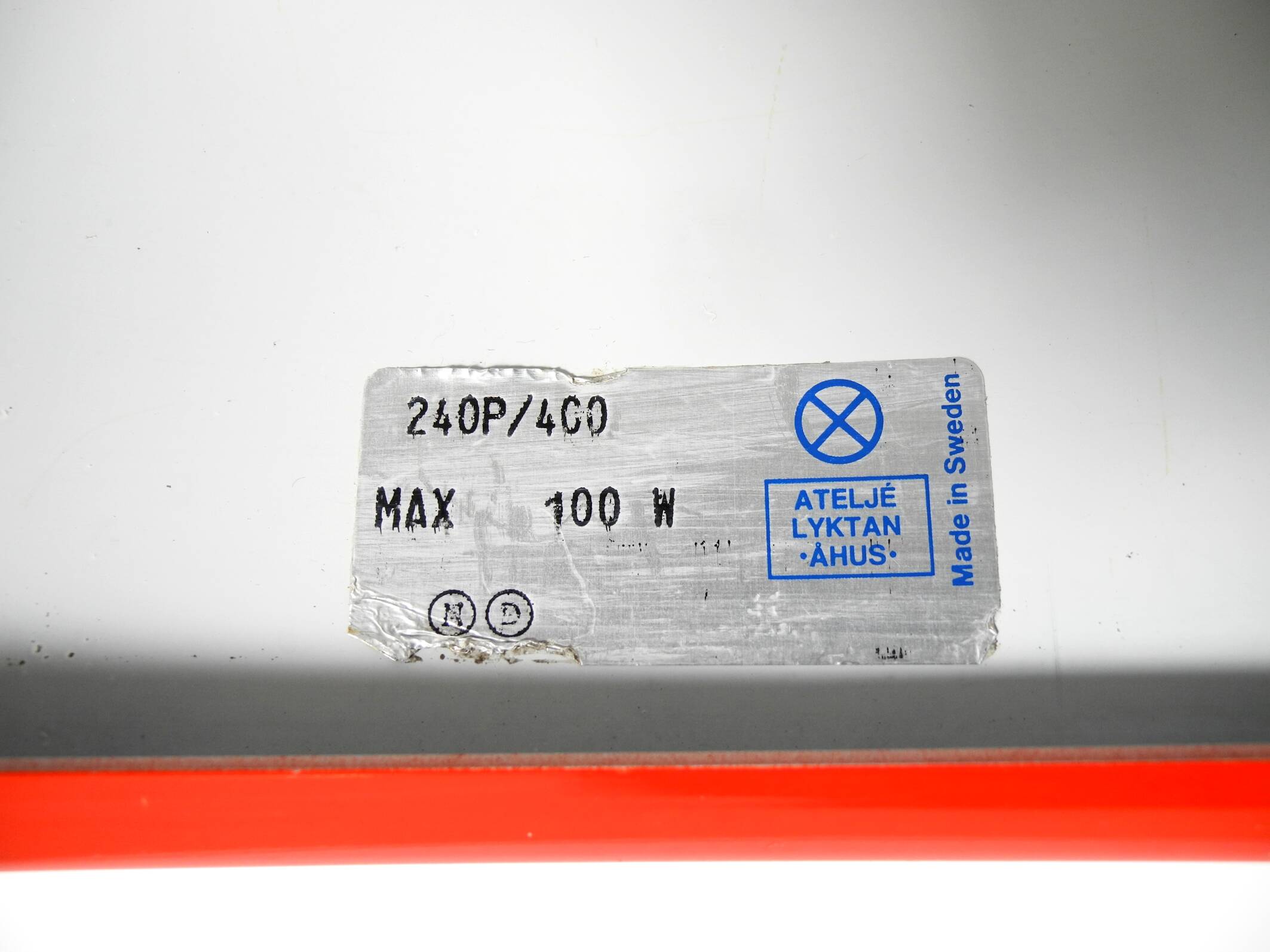 Large original 1960s red Bumling ceiling lamp by Anders Pehrson for Ateljé