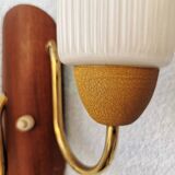 Teak wall lamp for the 70s