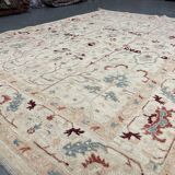 Handmade Cream Wool Floral Rug, Modern Oriental Living Room Carpet