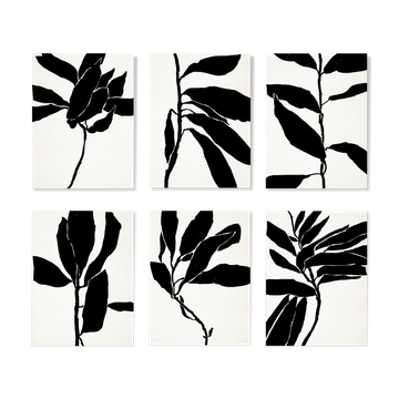 Ensemble de 6 impressions de giclée. Série botanique