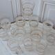 Set of 15 water glasses / granite cups with vintage border 50s