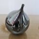 Vintage iridescent black ceramic "fig" vase
