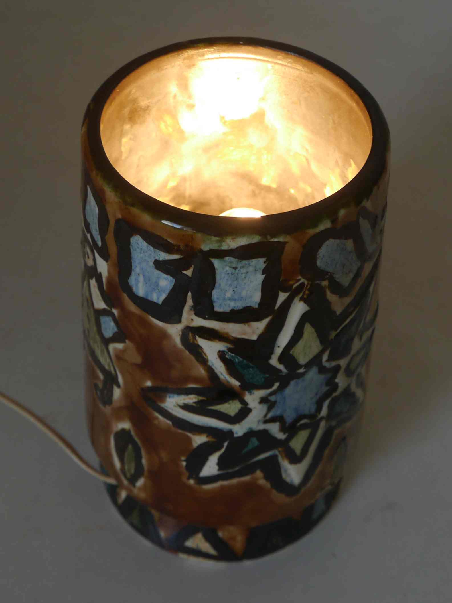 Lamp or night light in painted ceramic 60's