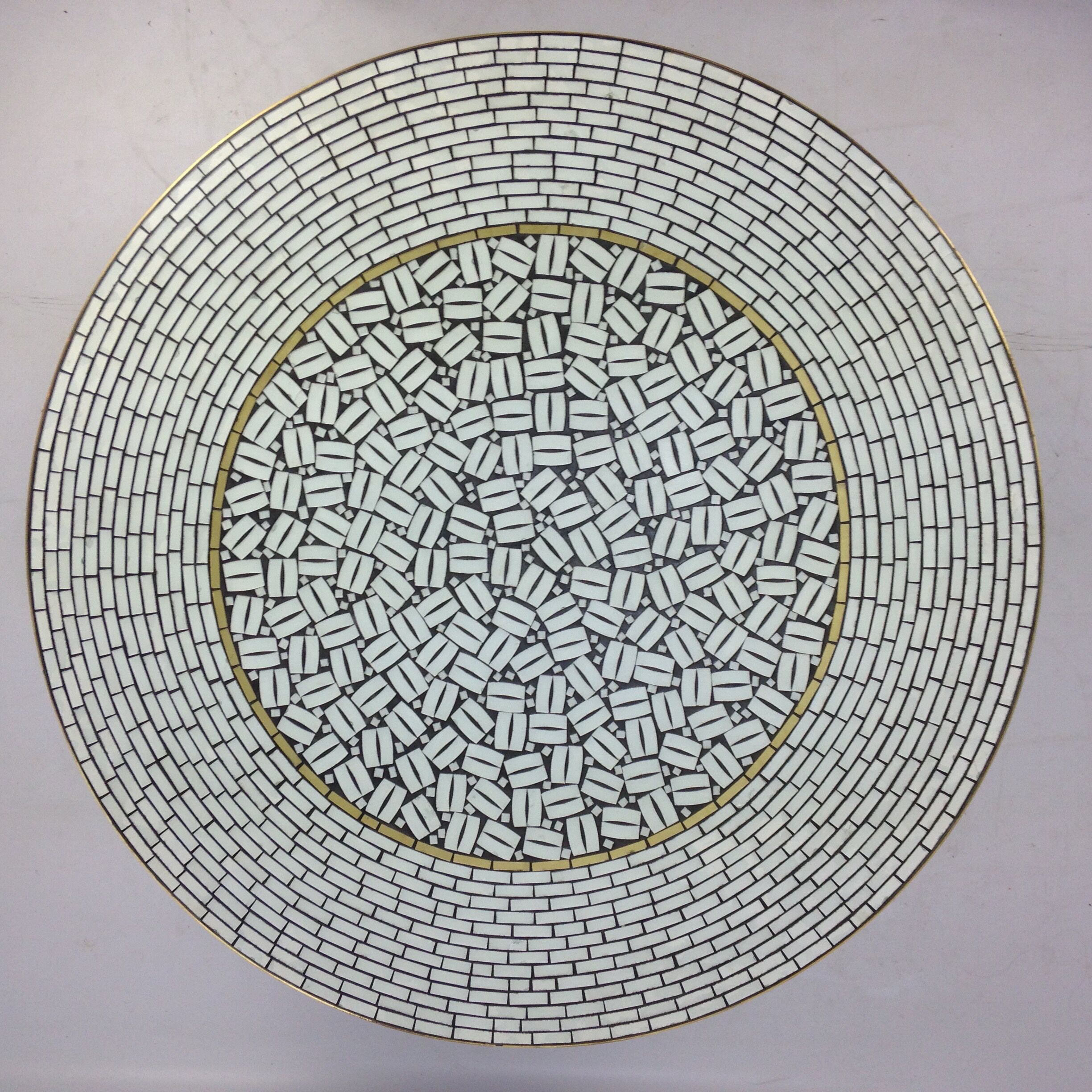 Large Round Mosaic Coffee Table by Berthold Muller, 1950s