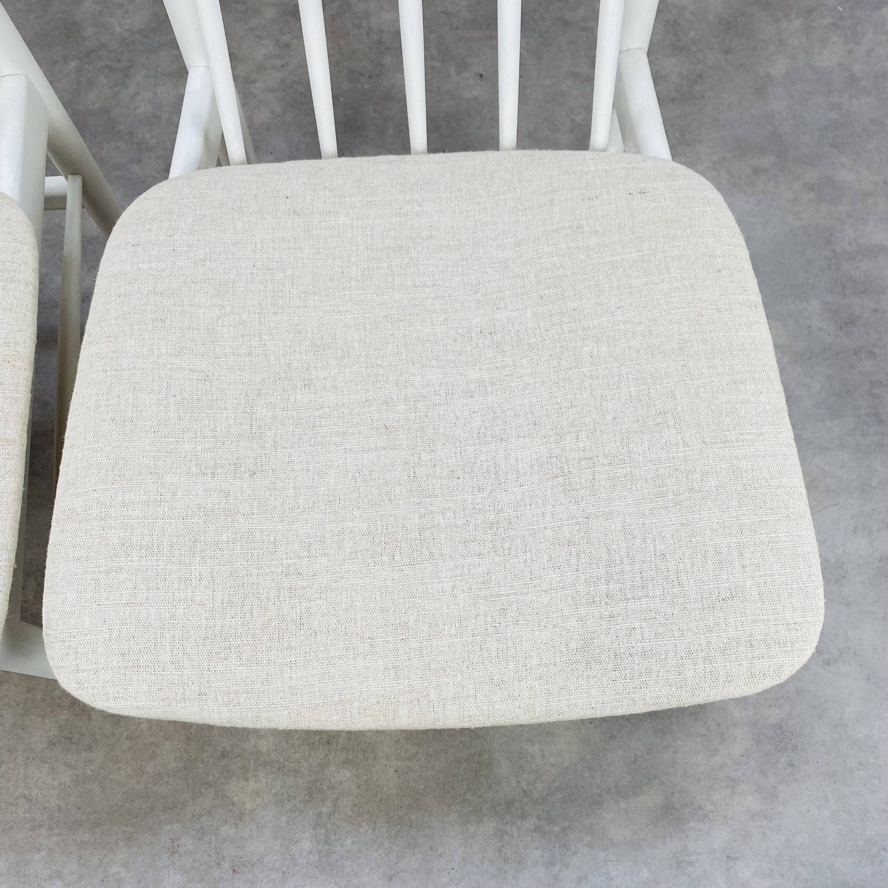 2 Scandinavian chairs with white bars from the 60s