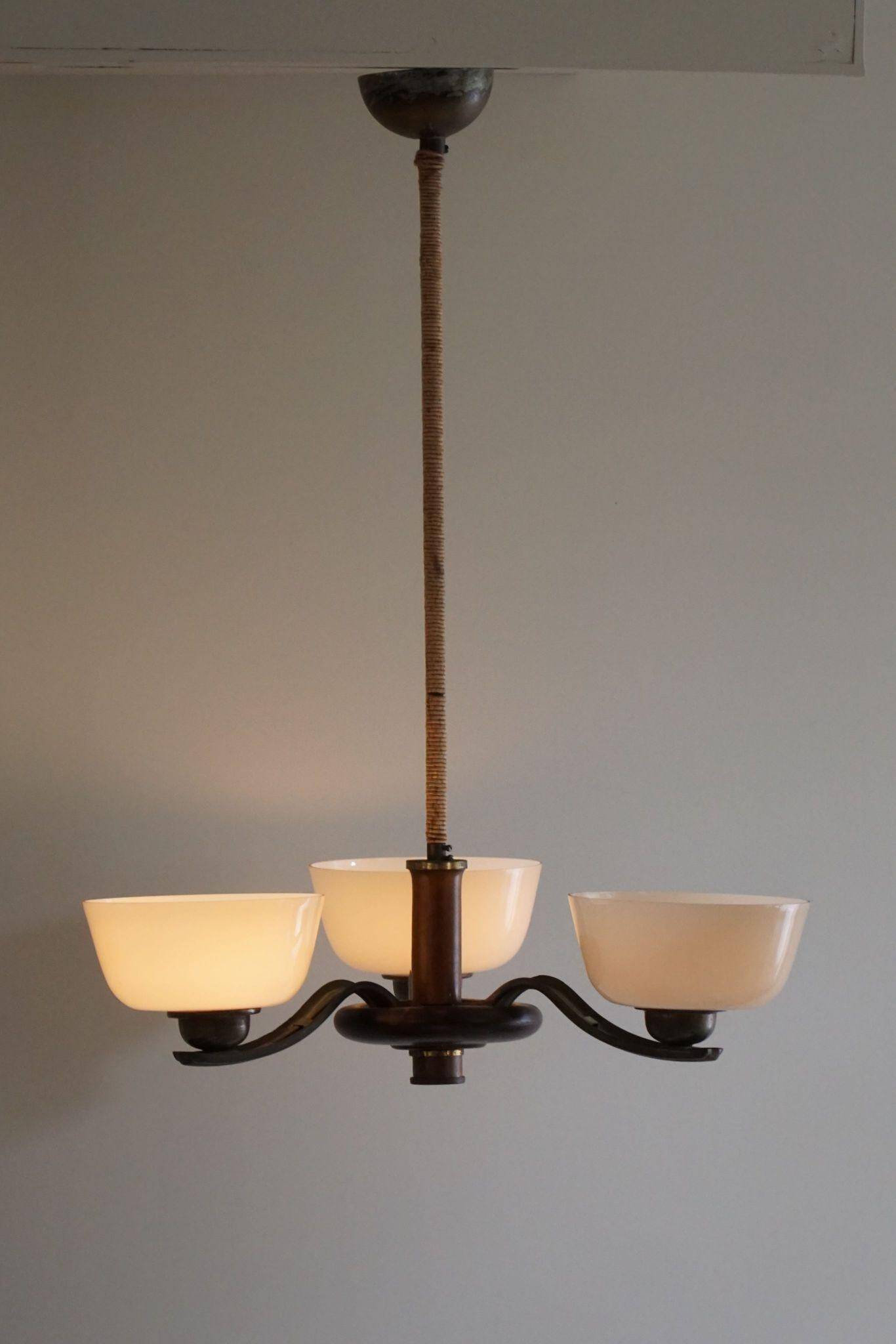 Paavo Tynell for Taito Oy, an Art Deco chandelier model '1255/3', Finland, 1930s.