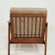 Fauteuil vintage en tissu chiné beige moutarde et olive, Pologne 1960