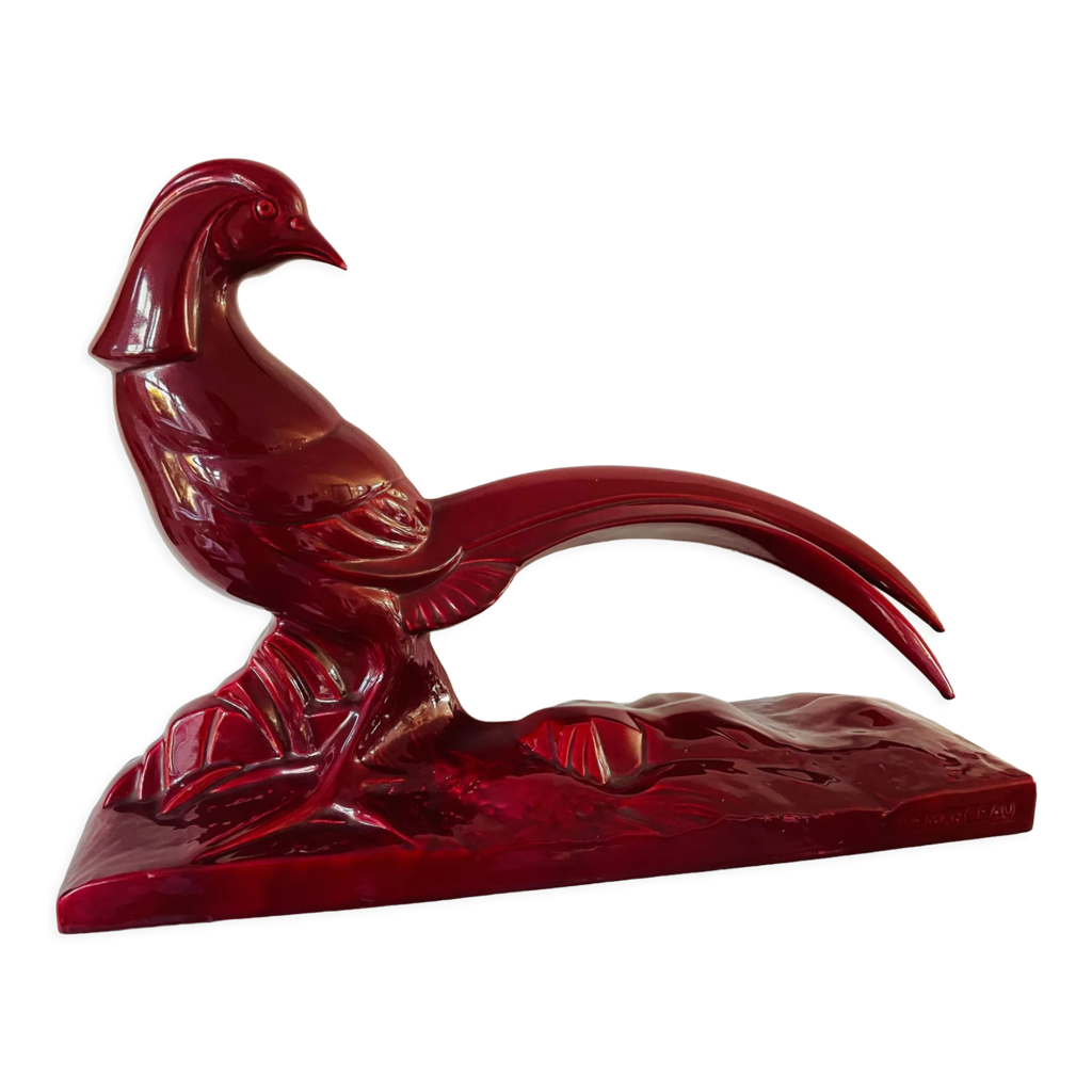 Figurine Biche Ancienne Art Deco ST CLÉMENT Céramique Lemanceau Vintage