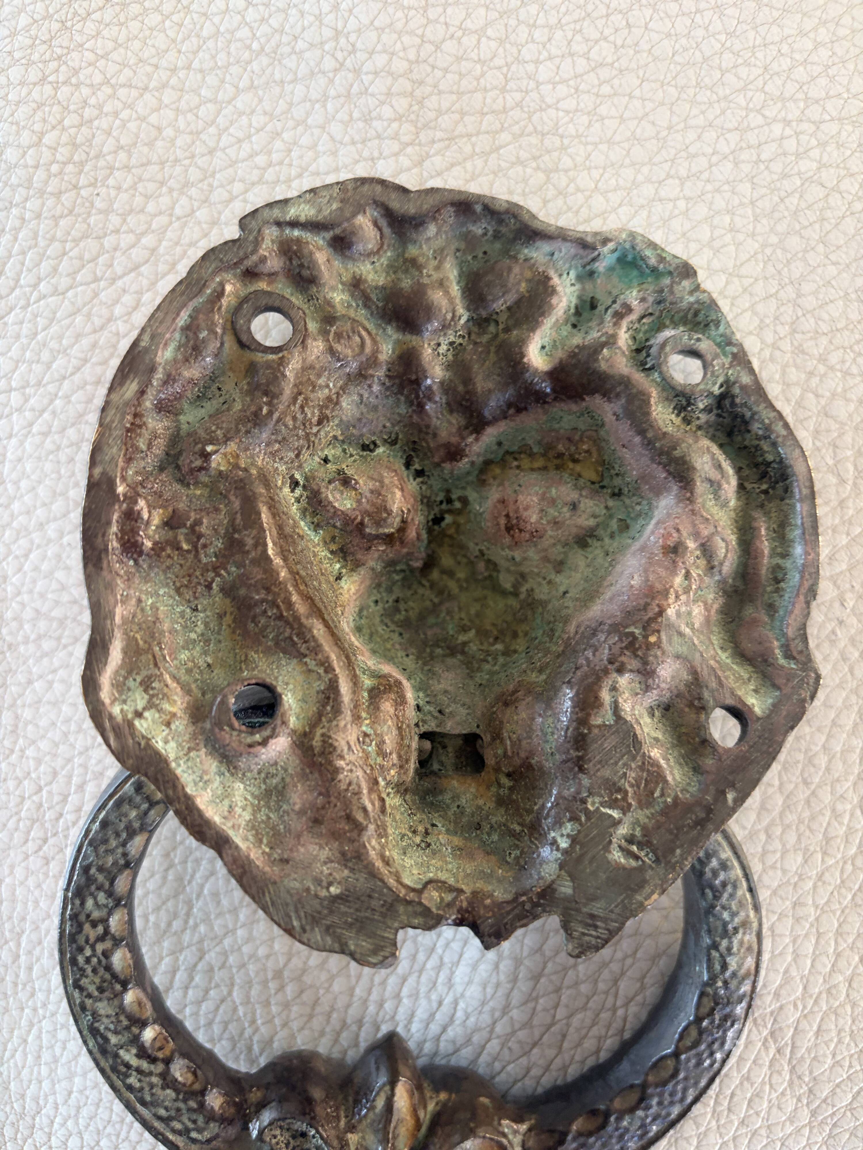 Bronze lion door knocker