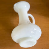 Milky white opaline handle pitcher