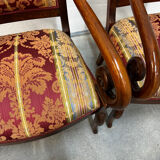 Pair of cross-back armchairs, Empire style, 19th century.