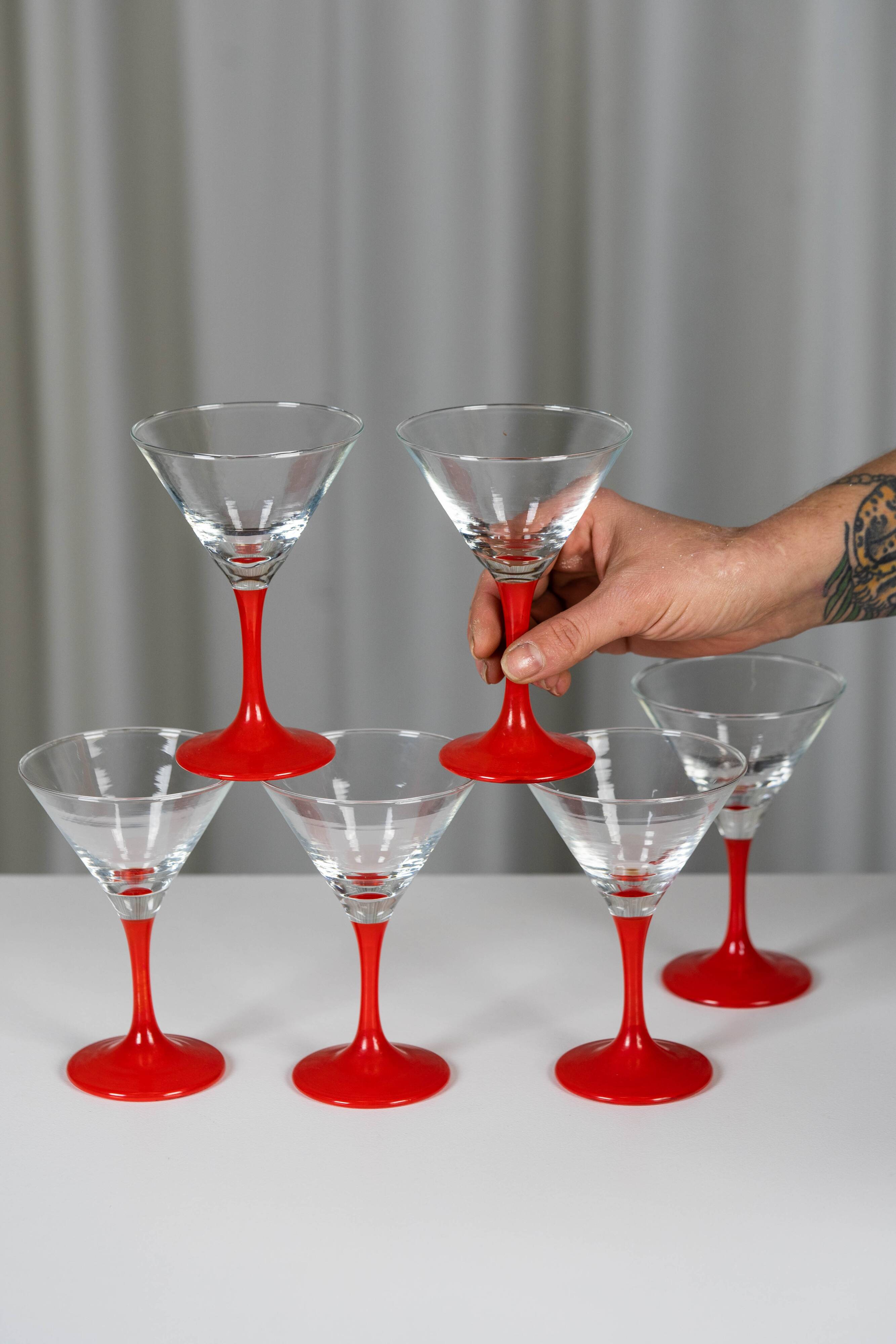 Set of 8 vintage cocktail glasses
