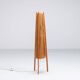 Temde tripod floor lamp in sisal and teak, Switzerland, 1960