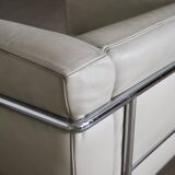 Cassina LC3 Armchairs By Le Corbusier In Cream Leather, Italy 1980s
