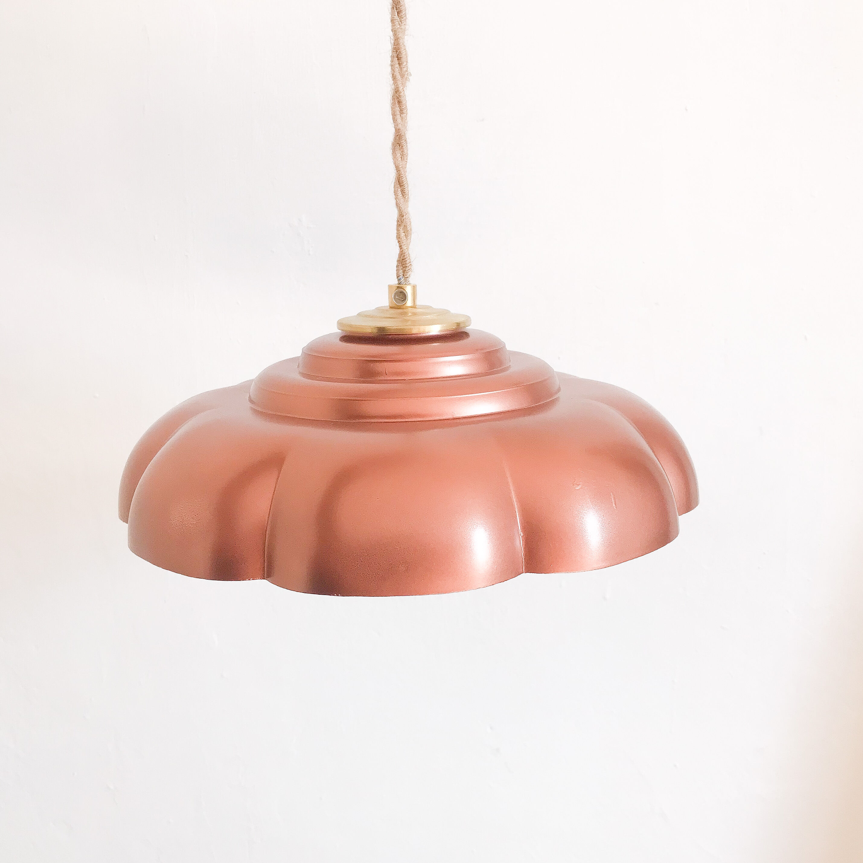 Suspension vintage copper lampshade