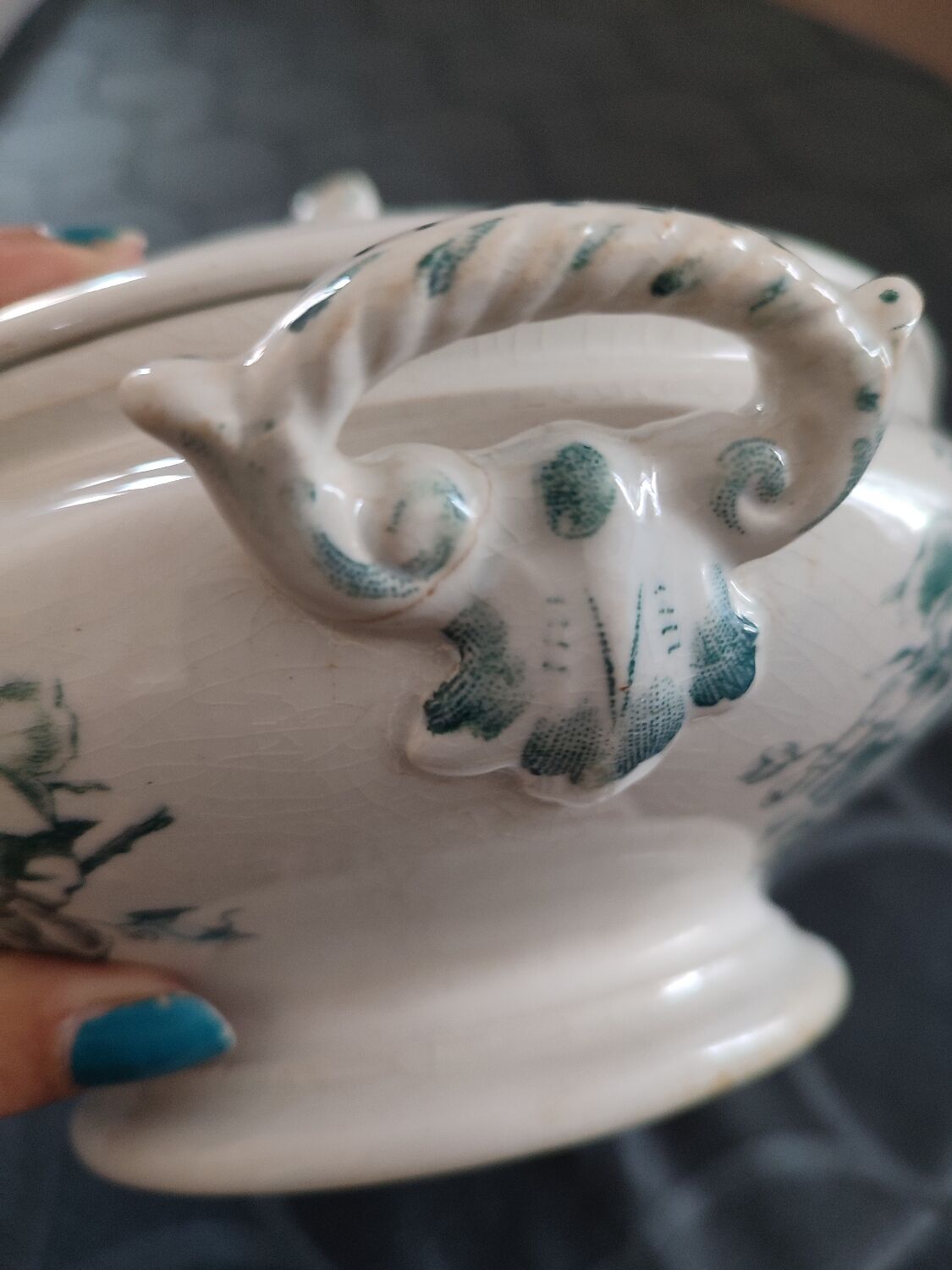 Small old tureen Terre de fer Bertin Tissier