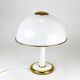 F. Fabbian Mushroom Table Lamp in White and Gold Murano Glass, Italy, 1970s
