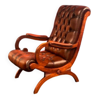 Fauteuil Chesterfield en cuir d'origine