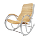 Vintage chrome and wicker rocking chair, 1970s