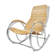 Vintage chrome and wicker rocking chair, 1970s