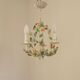 Romantic Vintage Italian Metal 3 Light Cage Chandelier Circa 1930s/40s