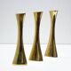 Set of 3 organic shaped brass candlesticks by K.E. Ytterberg, Sweden