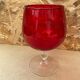 Antique empoli red & clear glass footed vase vintage