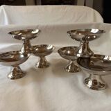 Set of 6 Guy Degrenne stainless steel ice cream cups with 6 ice cream spoons