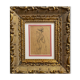 Painting old drawing "Study of woman's nude" around 1900 with frame