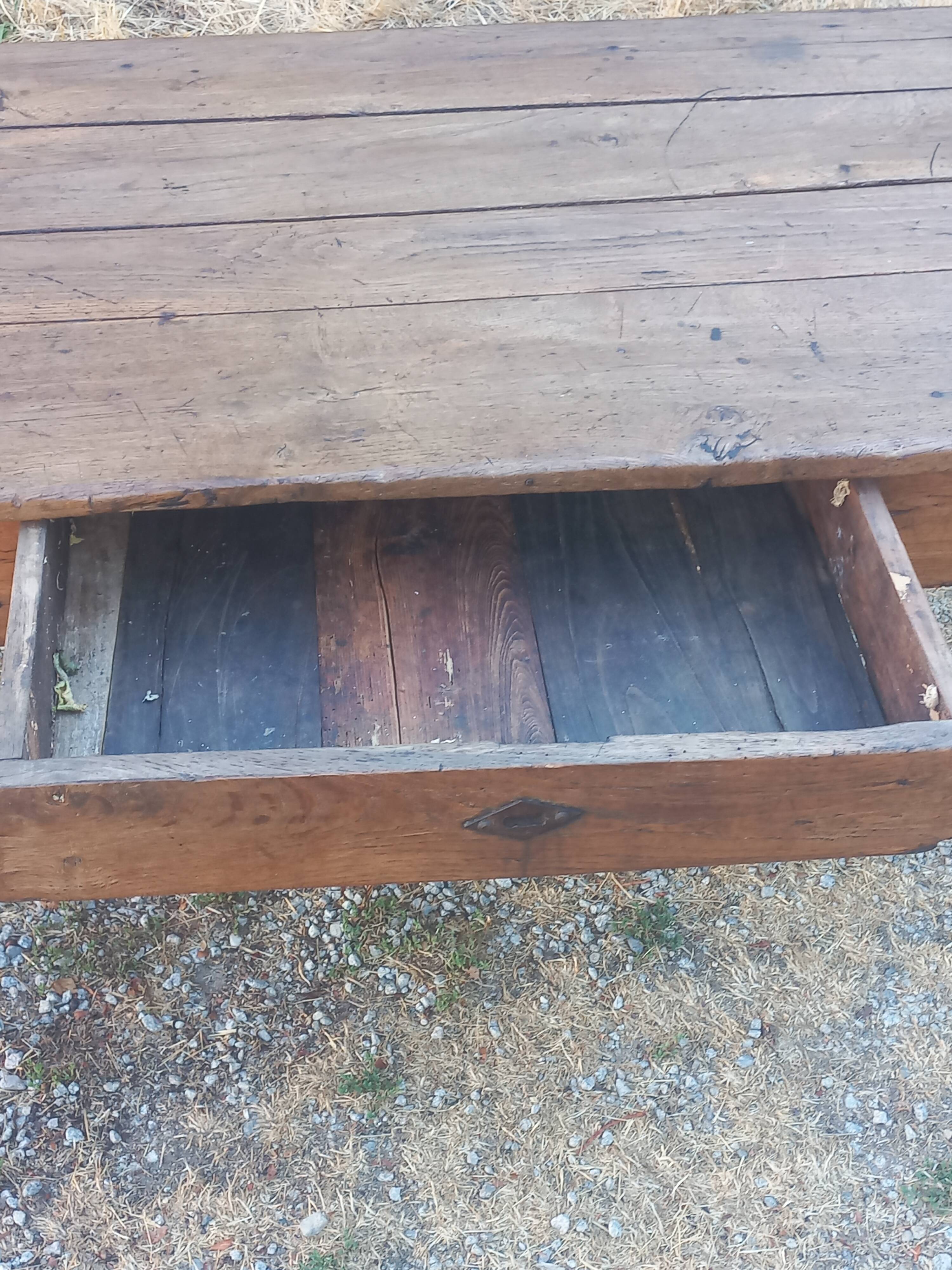 19th-century oak farmhouse coffee table 149cm
