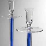 2 porte-bougies en verre IVV Italia - années 1980