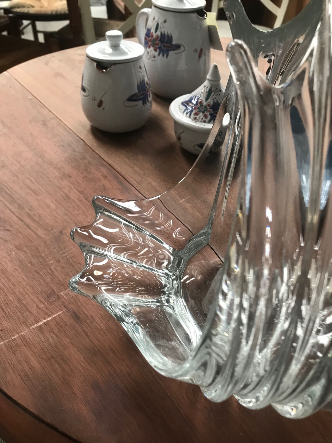 Catchall, vase or glass fruit bowl.