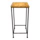 Industrial iron and wood side table