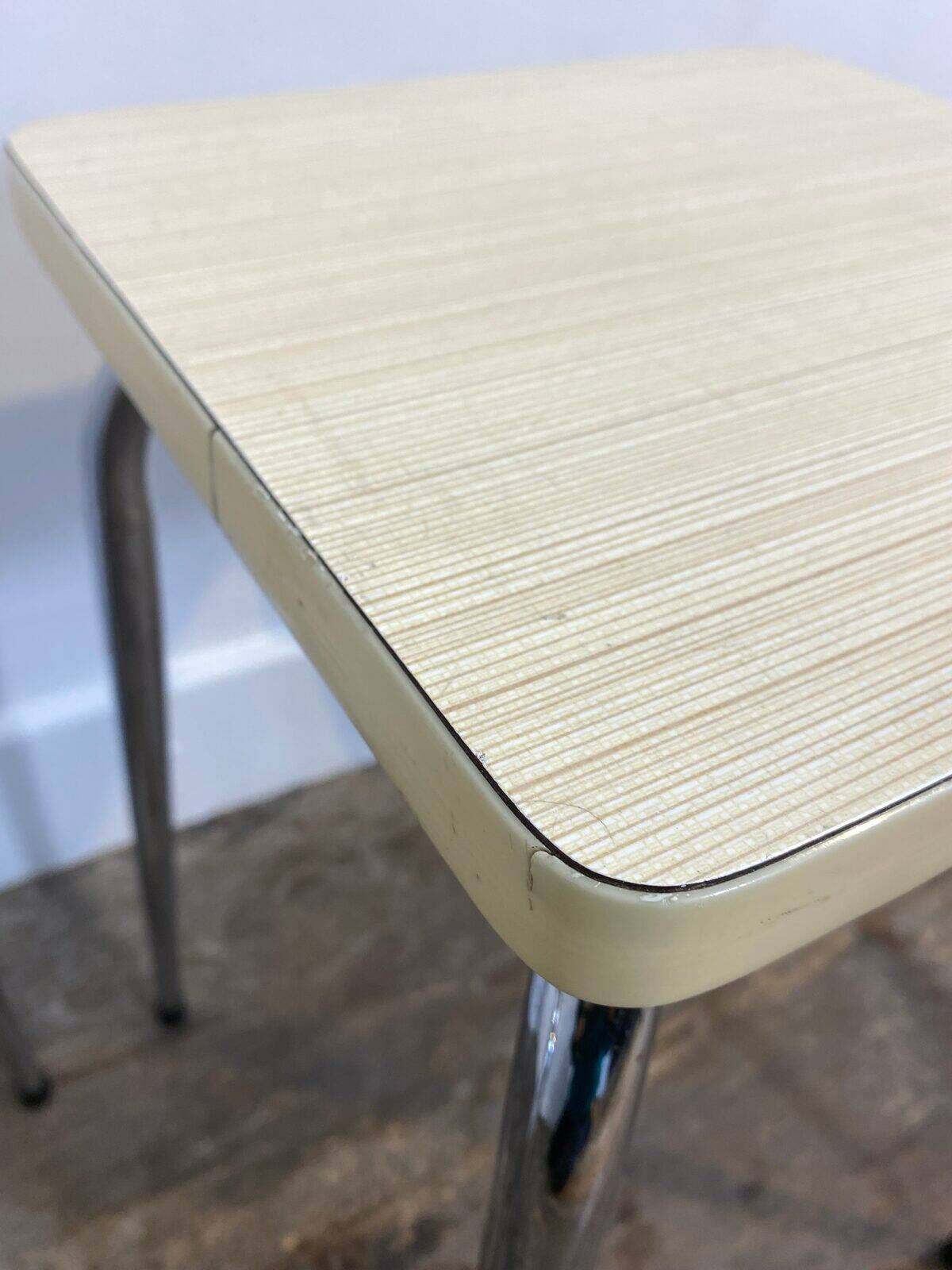 Pair of vintage stools, white formica and chrome