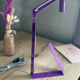 Agemob purple desk lamp in vintage Memphis style from the 80s and 90s.