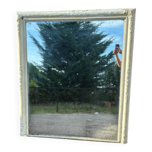 Miroir en bois et stuc