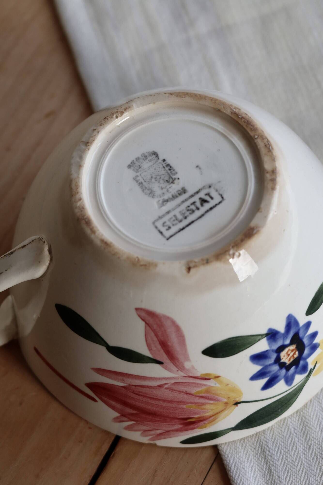 Antique ironstone tea cup Sarreguemines Digoin - Sélestat model