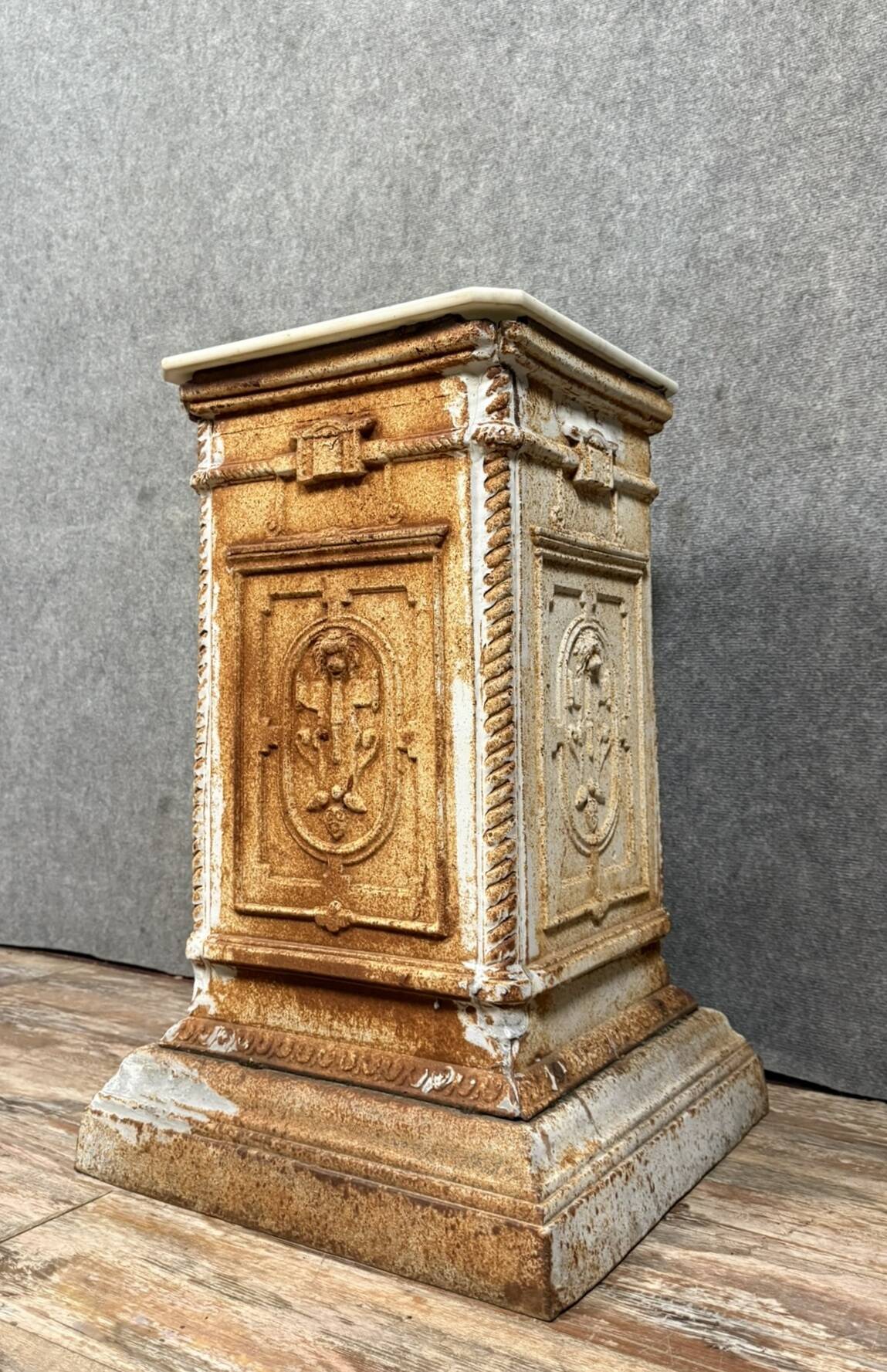 Renaissance style cast iron pedestal column