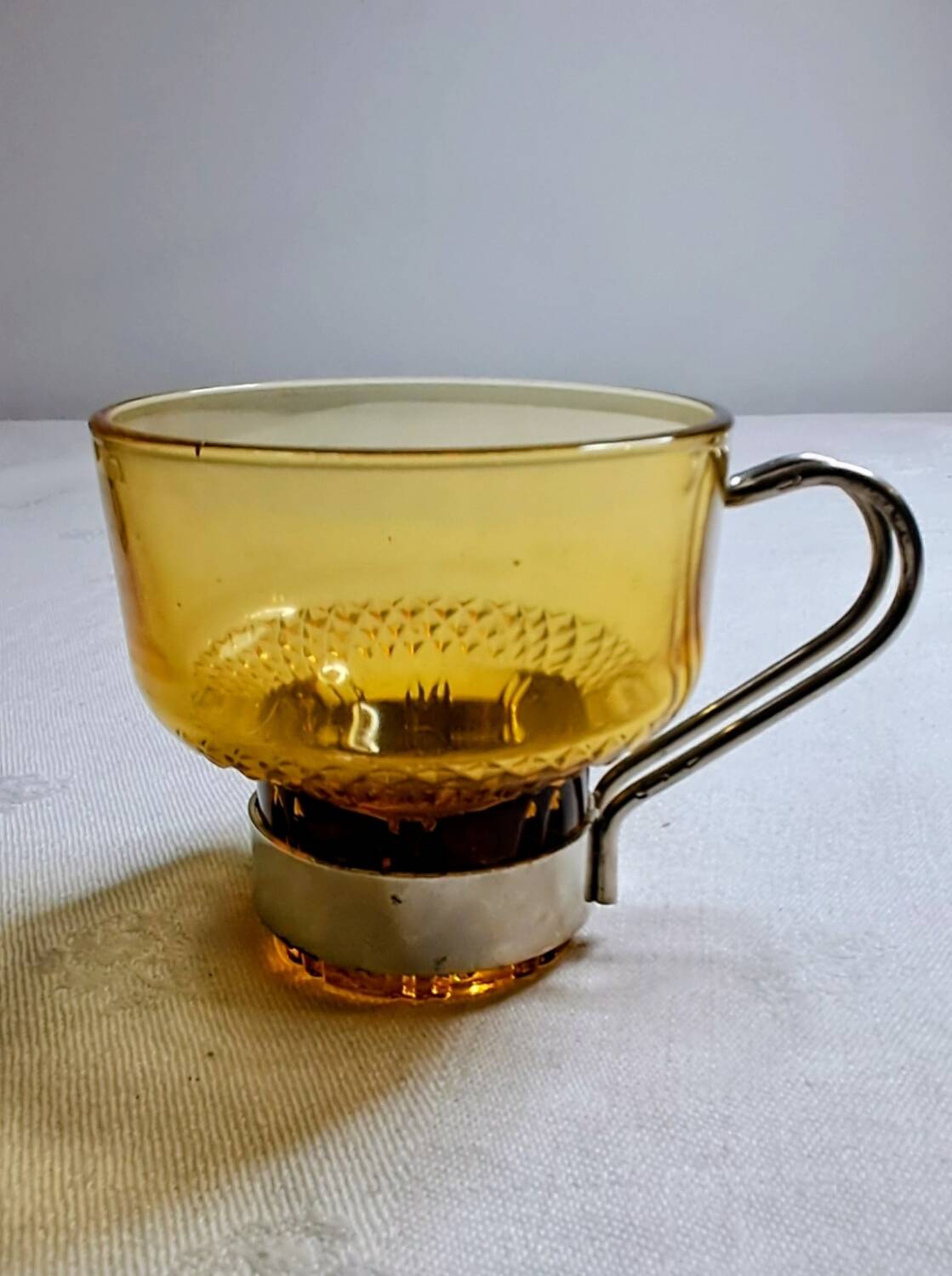 Amber glass espresso cups from the 1960s-70s. Italy