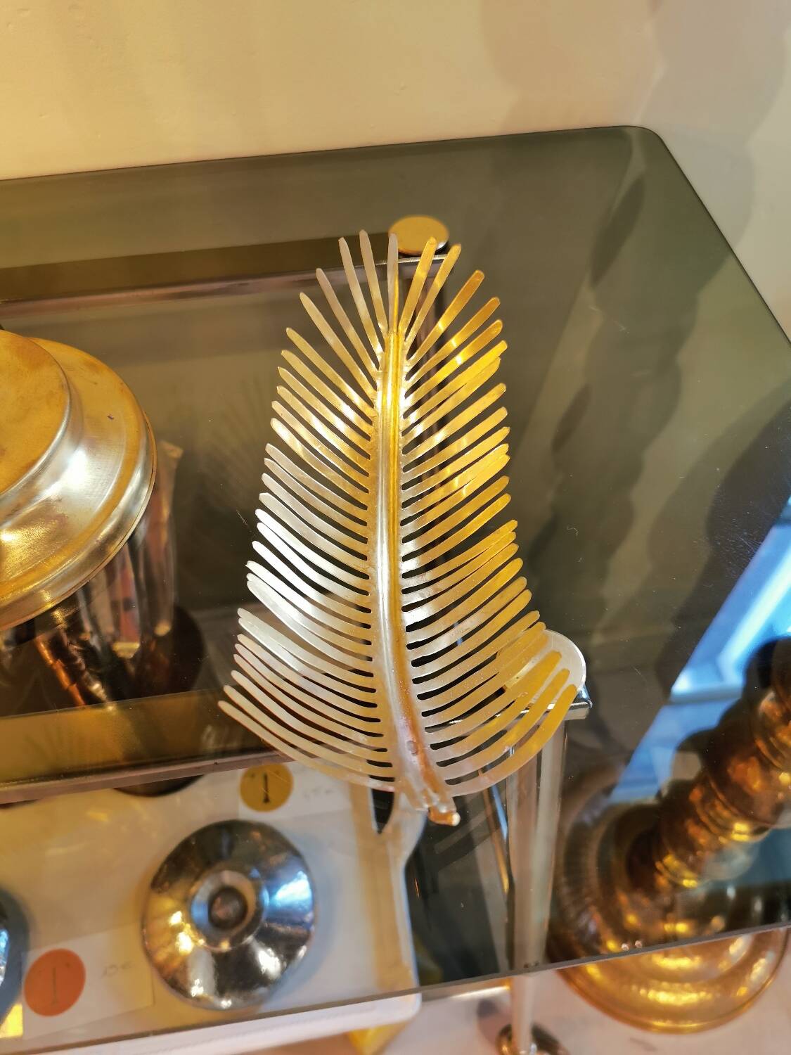 Solid brass palm tree lamp