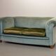 Chesterfield Duotone 2-Seat Sofa in Frosted Blue & Green Velvet 1950s